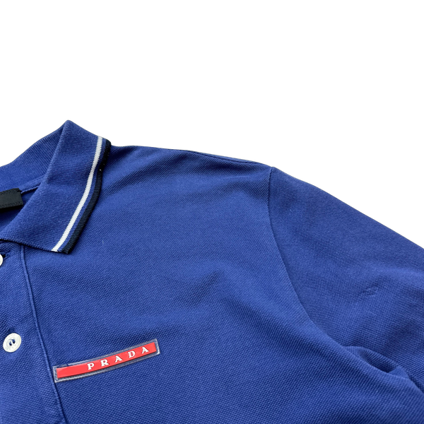 Prada Blue Cotton Polo Shirt - Large