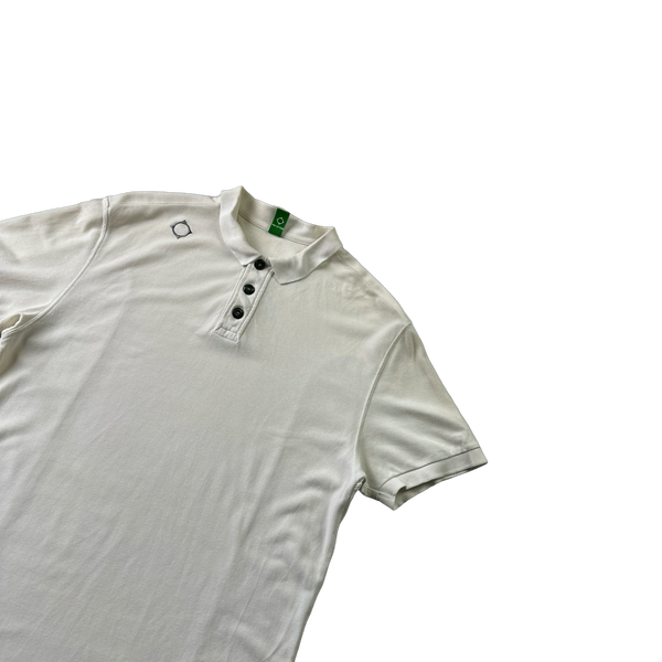 Ma Strum White Cotton Polo Shirt - Small