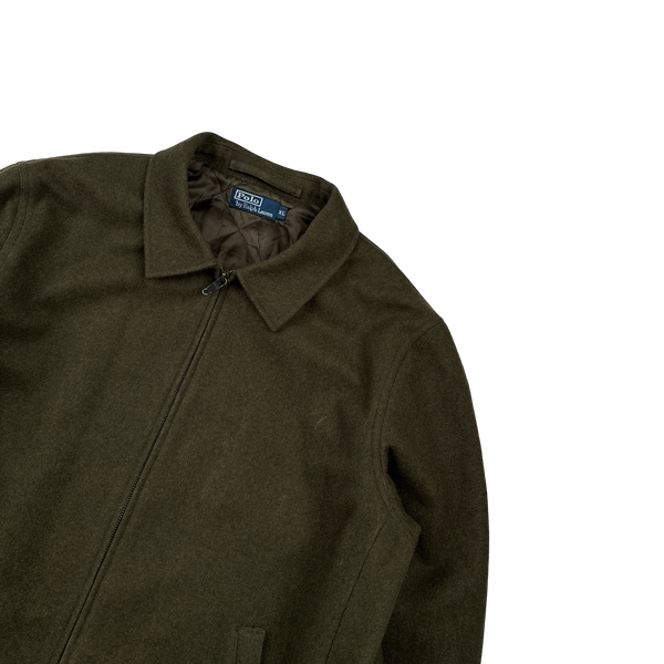 Ralph Lauren 2004 Khaki Wool Quilted Lined Harrington - XL