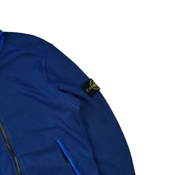 Stone Island 2014 Blue Cotton Nylon Blend Zipped Jumper - Small