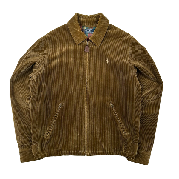 Ralph Lauren Brown Corduroy Cotton Lined Zipped Jacket - Small