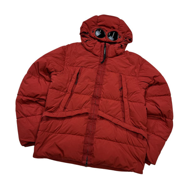 CP Company Red Nycra Goggle Puffer Jacket - Large