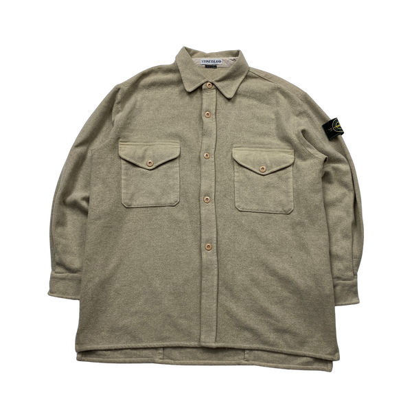 Stone Island 1997 Beige Vintage Wool Overshirt - XL – Mat's Island