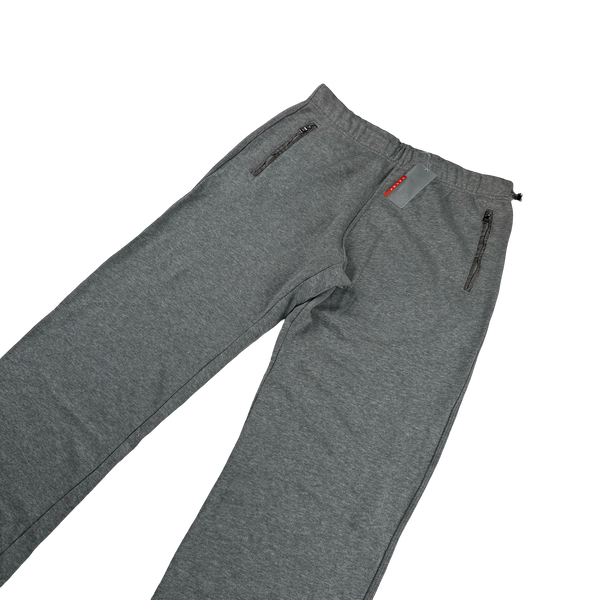 Prada Deadstock Grey Red Tab Cotton Joggers - 32"