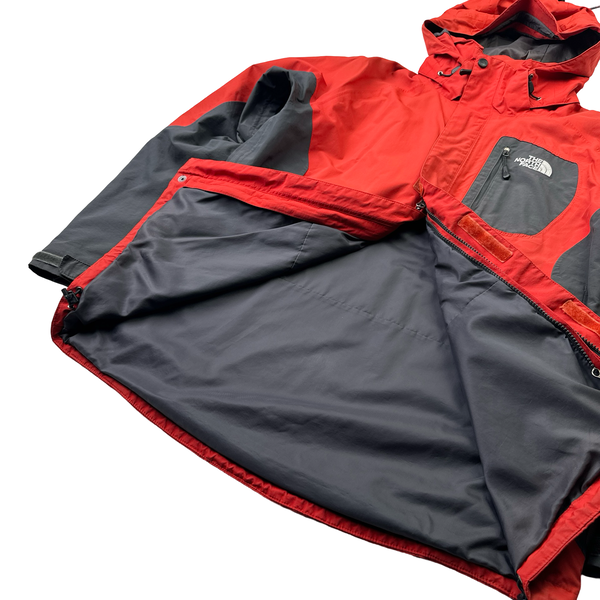North Face Red/Grey Colour Block HyVent Rain Jacket - Medium