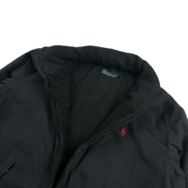 Ralph Lauren Black Cotton Fleece Lined Jacket - XL
