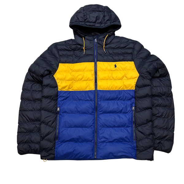 Ralph Lauren Navy & Yellow Padded Puffer Jacket - Medium