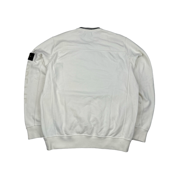 Stone Island Supreme 2014 White Cotton Spellout Tracksuit - XL