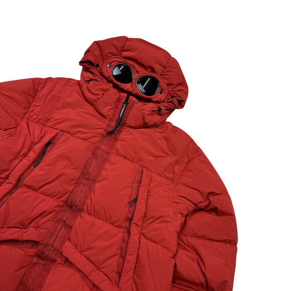 CP Company Red Nycra Goggle Puffer Jacket - Large