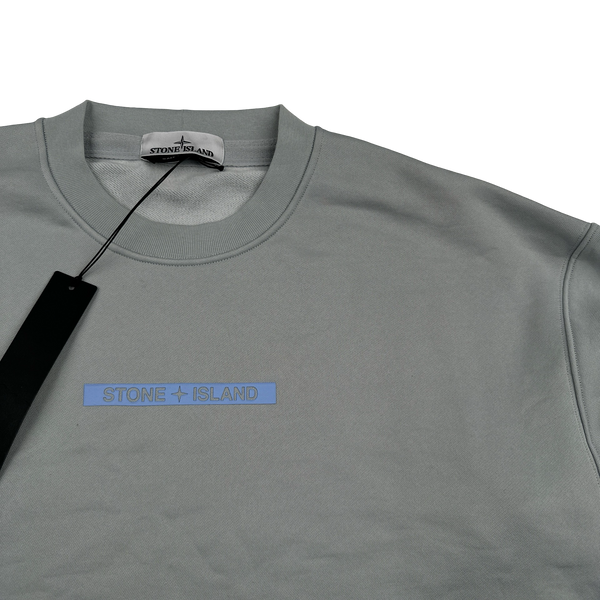 Stone Island 2022 Grey Spellout Crewneck Jumper - XL, XXL
