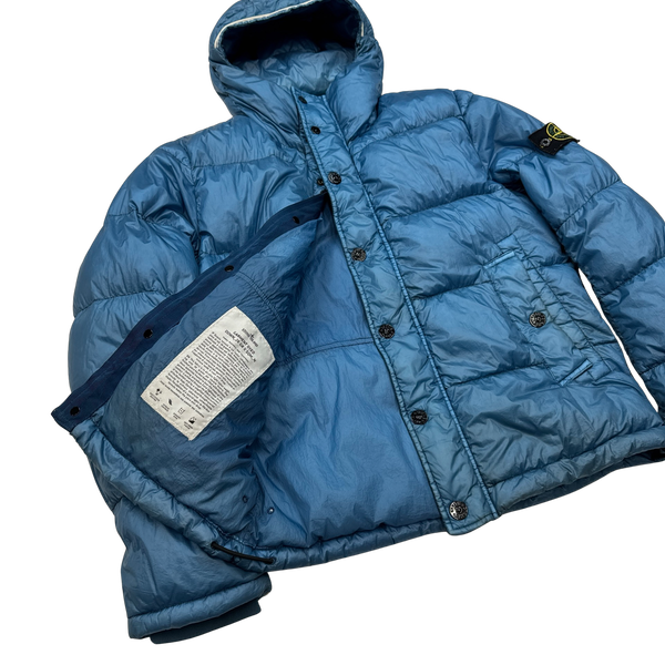 Stone Island 2013 Sky Blue Garment Dyed Puffer Jacket - Medium