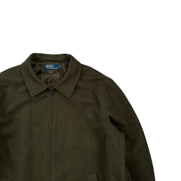 Ralph Lauren 2004 Khaki Wool Quilted Lined Harrington - XL