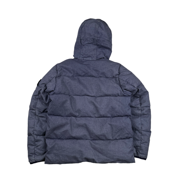 Stone Island Purple Lino Resinato Down TC Puffer Jacket Small Mat s Island