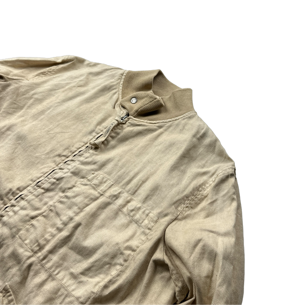 CP Company 2002 Lino Flax Cotton Blend Tan Harrington - Medium