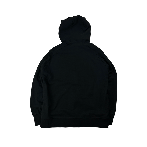 CP Company Black Cotton Goggle Hoodie Large Mat s Island