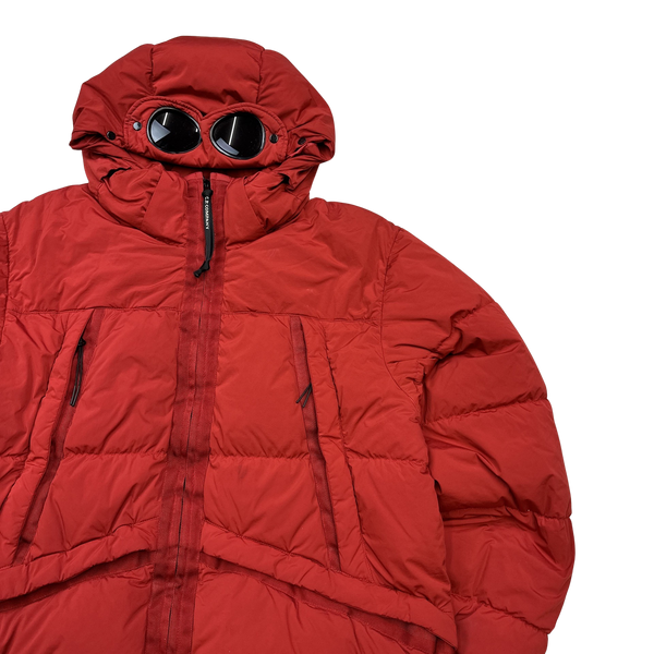 CP Company Red Nycra Goggle Puffer Jacket - Large