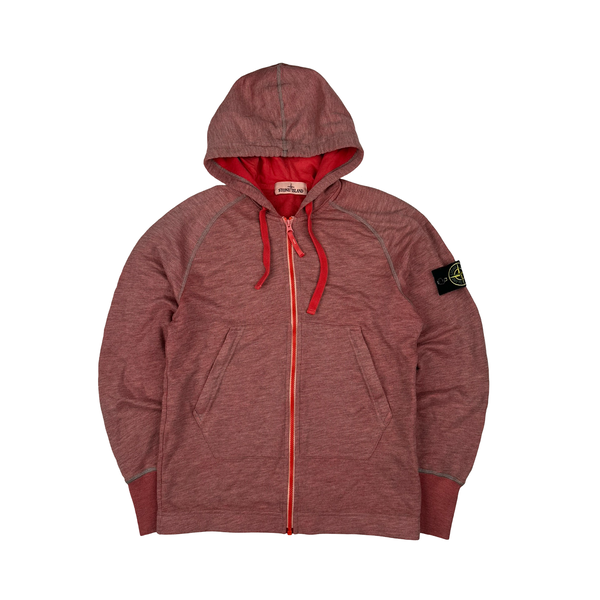 Stone Island 2016 Red Waffle Knit Hoodie - Small