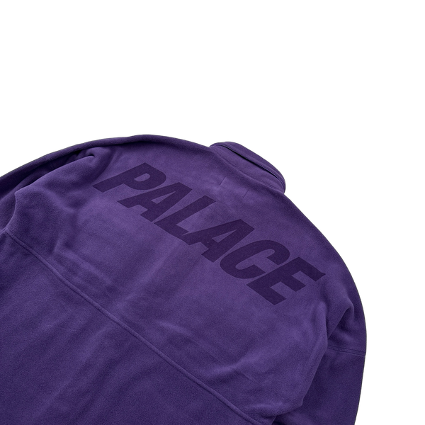 Palace Polartec Fleece Purple Buttoned Spellout Overshirt - Large