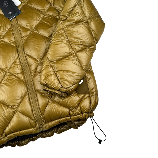 And Wander Gold Pertex Diamond Quilted Hooded Puffer Jacket - Small