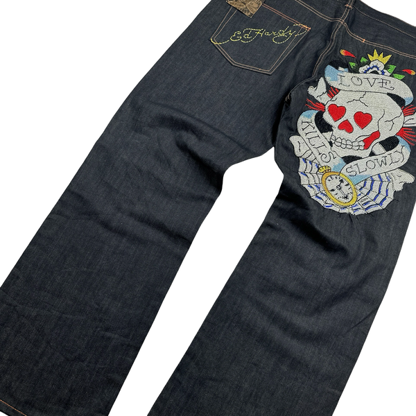 Christian audigier hotsell rhinestone jeans