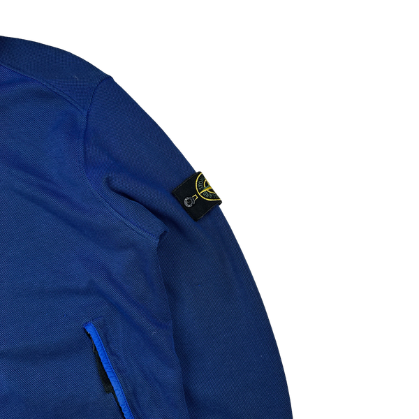 Stone Island 2014 Blue Cotton Nylon Blend Zipped Jumper - Small