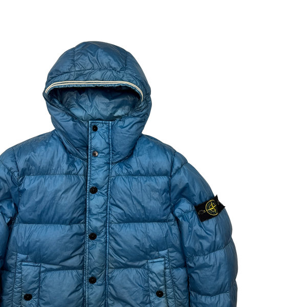 Stone Island 2013 Sky Blue Garment Dyed Puffer Jacket - Medium