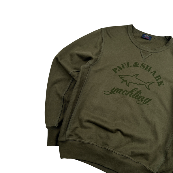 Paul & Shark Khaki Spellout Crewneck - Medium