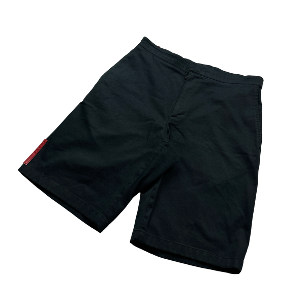 Prada Black Red Tab Shorts - 30"