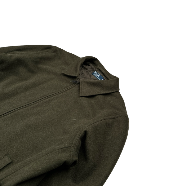 Ralph Lauren 2004 Khaki Wool Quilted Lined Harrington - XL