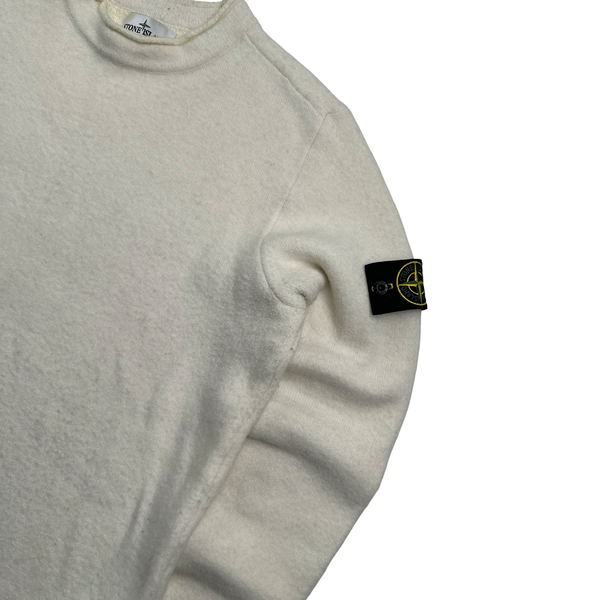 Stone Island 2022 White Knitted Pullover Jumper - Large