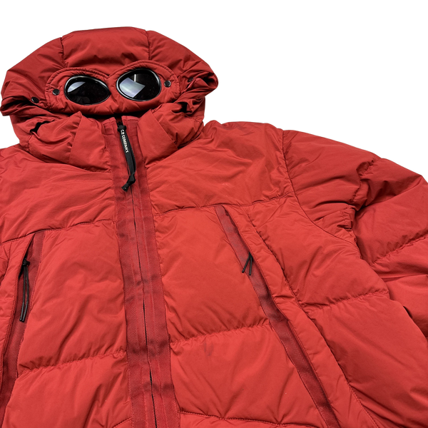 CP Company Red Nycra Goggle Puffer Jacket - Large