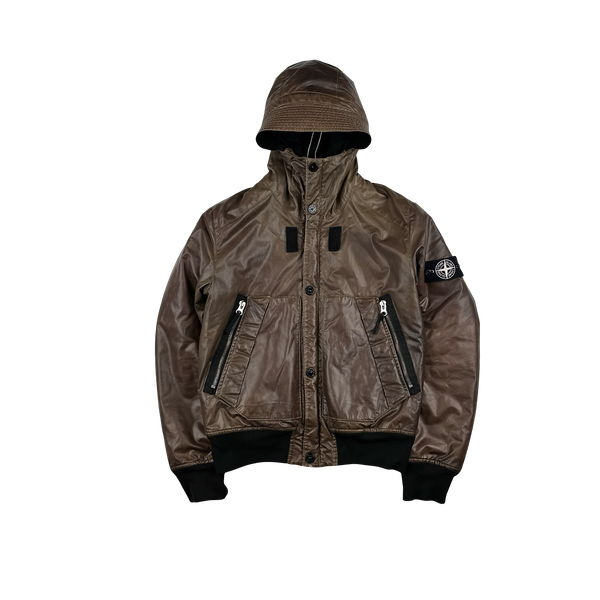 Stone Island 2011 Brown Waxed Ice 2 Jacket Medium