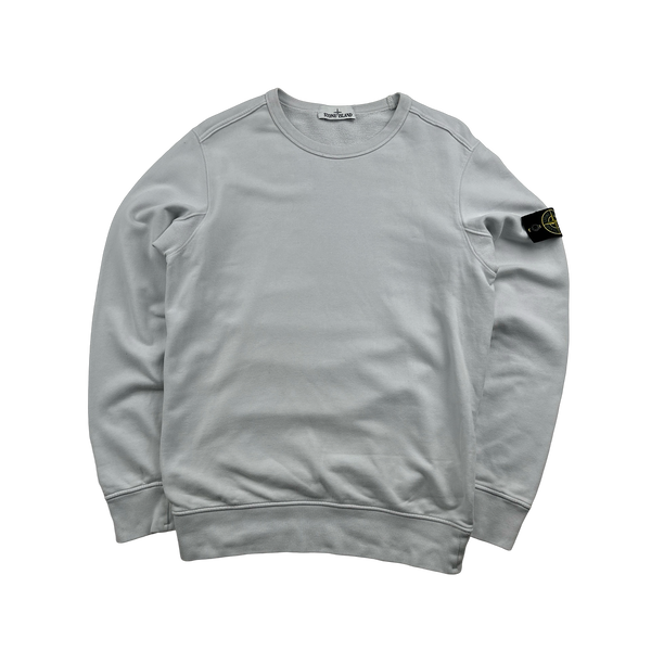 Stone Island 2018 Ice White Cotton Crewneck Sweatshirt Medium Mat s Island