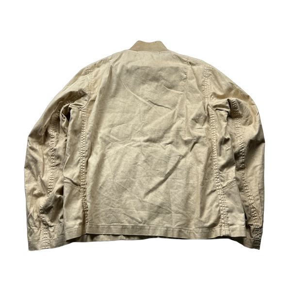 CP Company 2002 Lino Flax Cotton Blend Tan Harrington - Medium