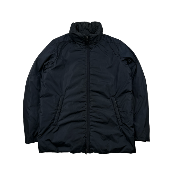 Prada Navy Nylon Black Label Padded Long Jacket - XL