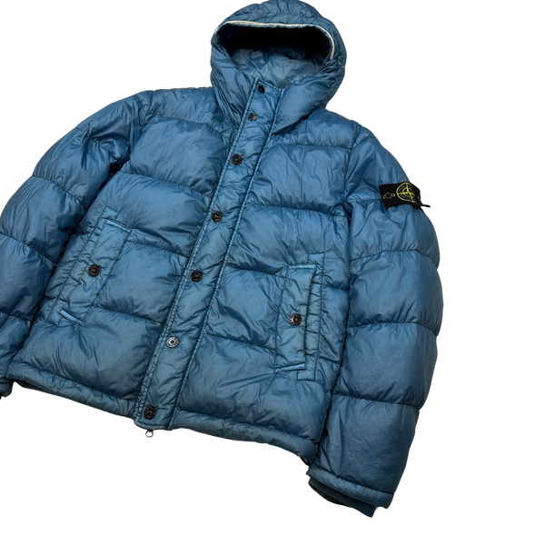 Stone Island 2013 Sky Blue Garment Dyed Puffer Jacket - Medium