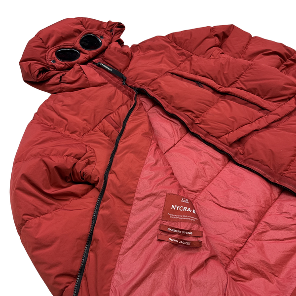 CP Company Red Nycra Goggle Puffer Jacket - Large