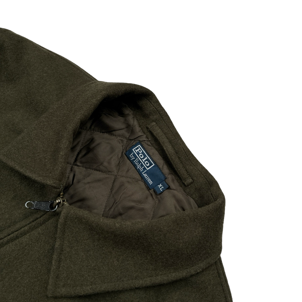 Ralph Lauren 2004 Khaki Wool Quilted Lined Harrington - XL