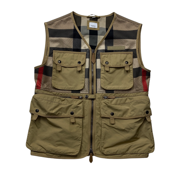 Burberry Nova Check Multipocket Cargo Vest - Large