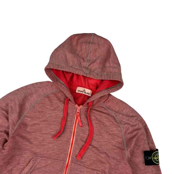 Stone Island 2016 Red Waffle Knit Hoodie - Small