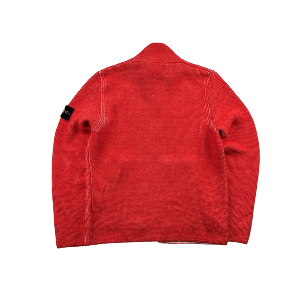 Stone Island 2012 Coral Knit Cotton Blend Lino Flax Zipped Jumper Large