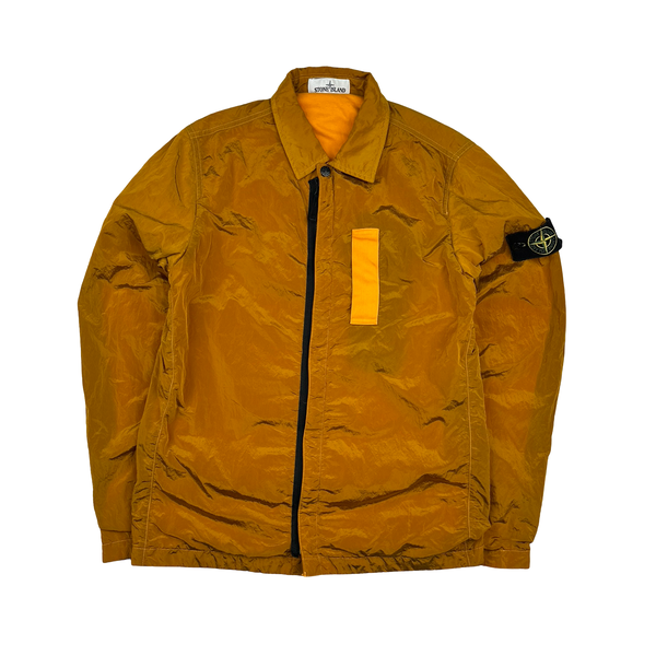 Stone Island Orange Nylon Metal Shimmer Overshirt - Small