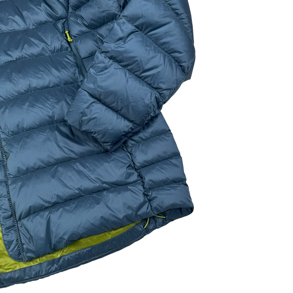 RAB Blue Pertex Nikwax Hydrophobic Down Zipped Puffer Jacket XXL Mat s Island