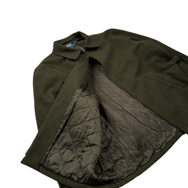 Ralph Lauren 2004 Khaki Wool Quilted Lined Harrington - XL