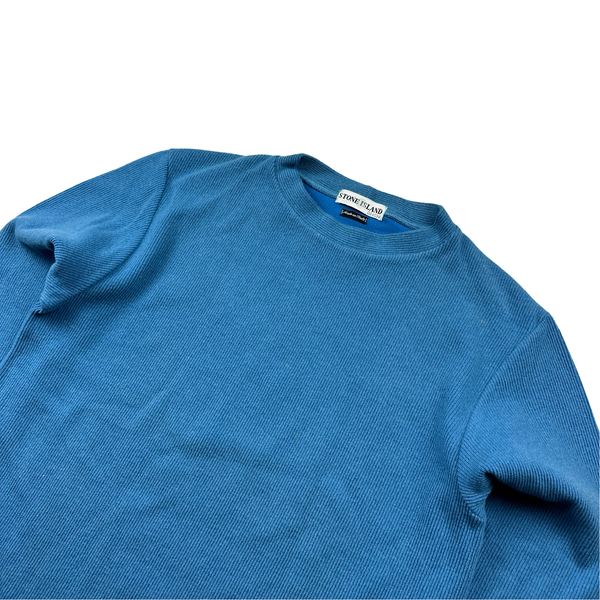 CP Company 2000 Boxy Fit Wool Blend Blue Crewneck Jumper - Small