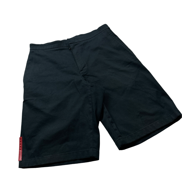 Prada Black Red Tab Shorts - 30"