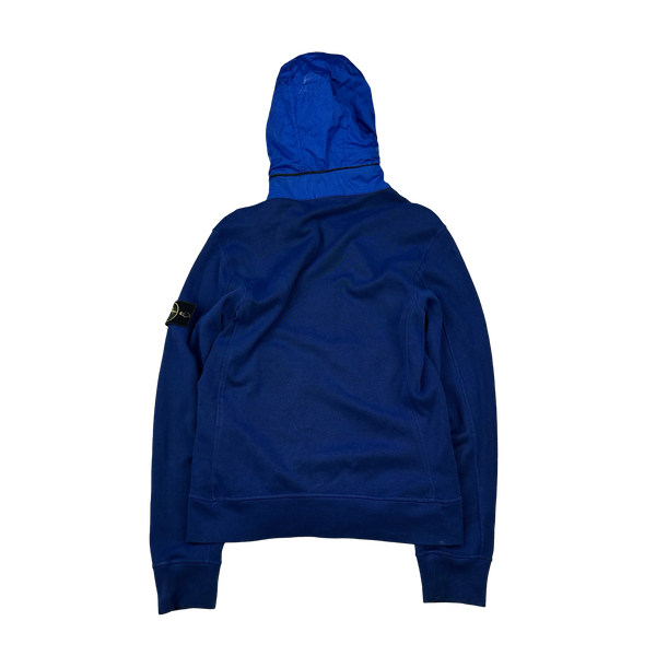 Stone Island 2014 Blue Cotton Nylon Blend Zipped Jumper - Small