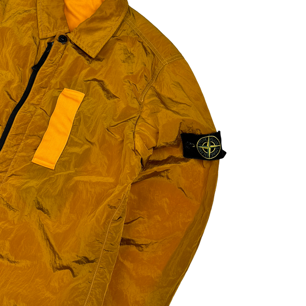 Stone Island Orange Nylon Metal Shimmer Overshirt - Small