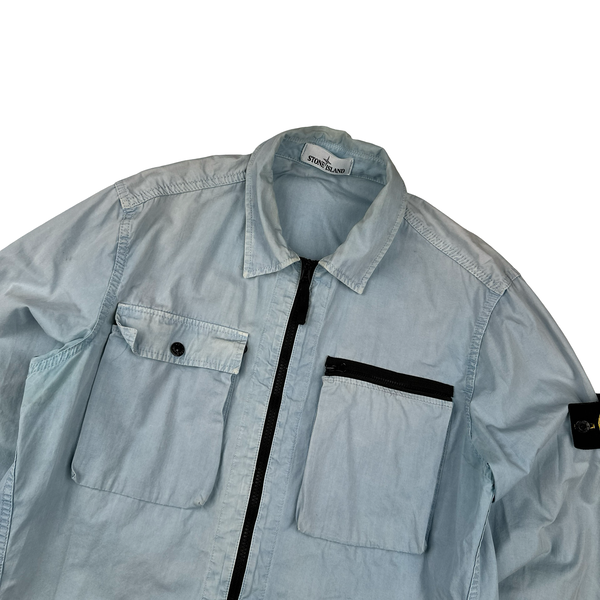 Stone island light blue overshirt online