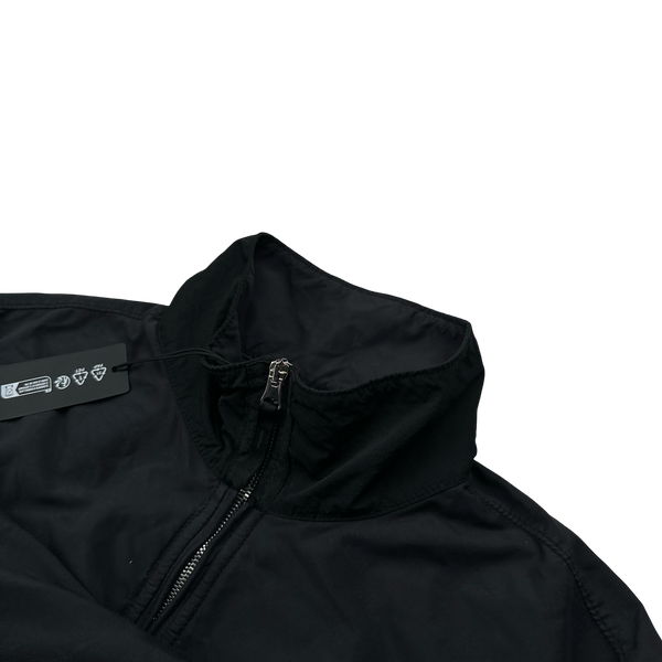 Stone Island 2024 Black Embroidered Compass Zipped Overshirt - Medium
